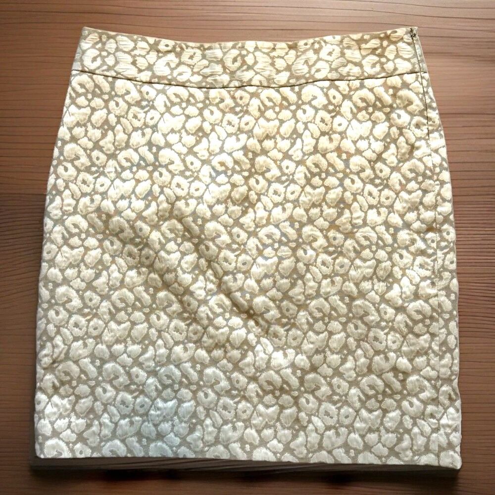 The Limited Size 12 Pencil Skirt Womens Cream Lined Side Zip Back Slit Career